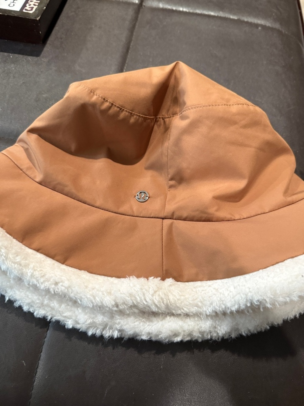 lululemon athletica tan brown hat with metal logo